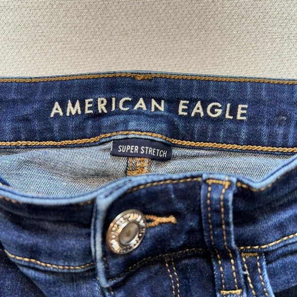 American Eagle Womens Skinny Ankle Jegging Jeans Super Stretch Size 4 Long Blue - Picture 3 of 11